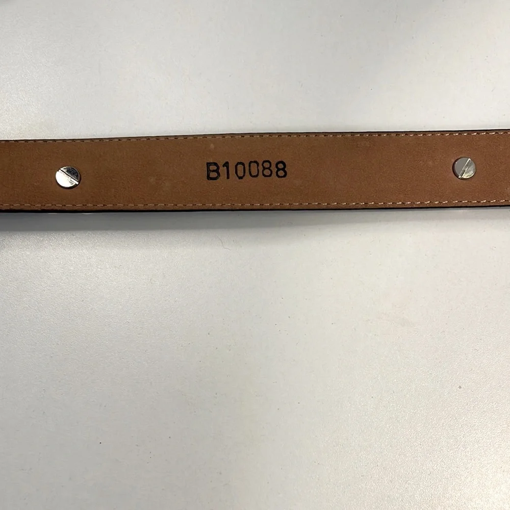 Brighton Vintage Brown Leather Silver Charm Belt Size M